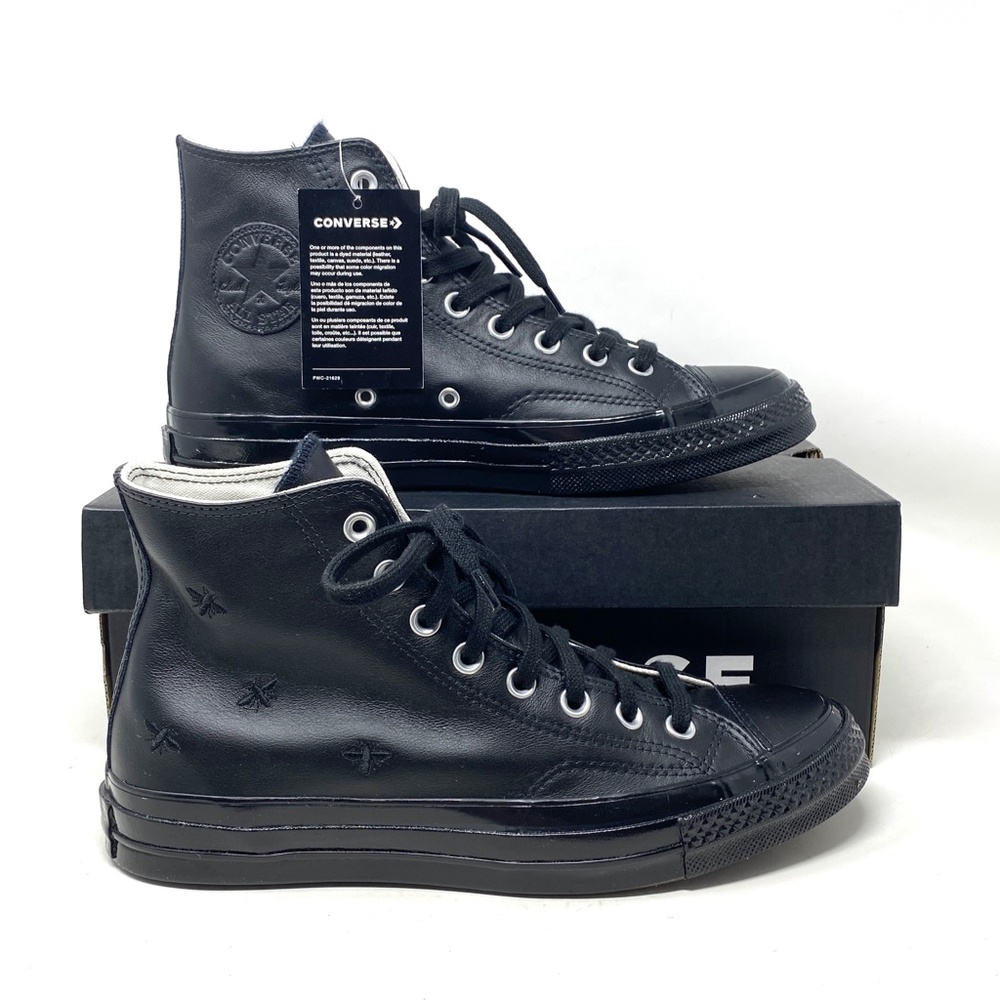 Converse Ctas High Top Leather Black Women's Size Sneakers Custom 165506C-BK - Picture 6 of 10